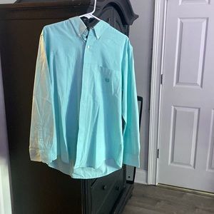 Light blue shirt from Chaps size large with a tie